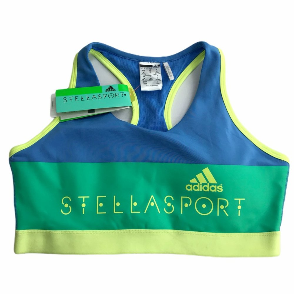 New NWT Adidas Stellasport Sports Bra Crop Top M